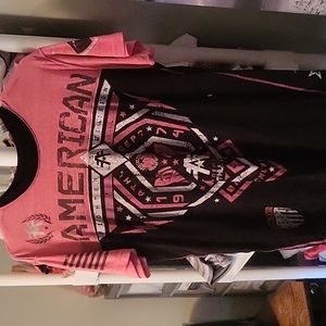 Pink & black American fighter shirt